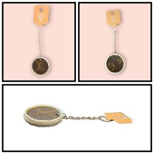 ✨ Handmade Louis Vuitton Upcycled Monogram Keychain with Pearls ✨